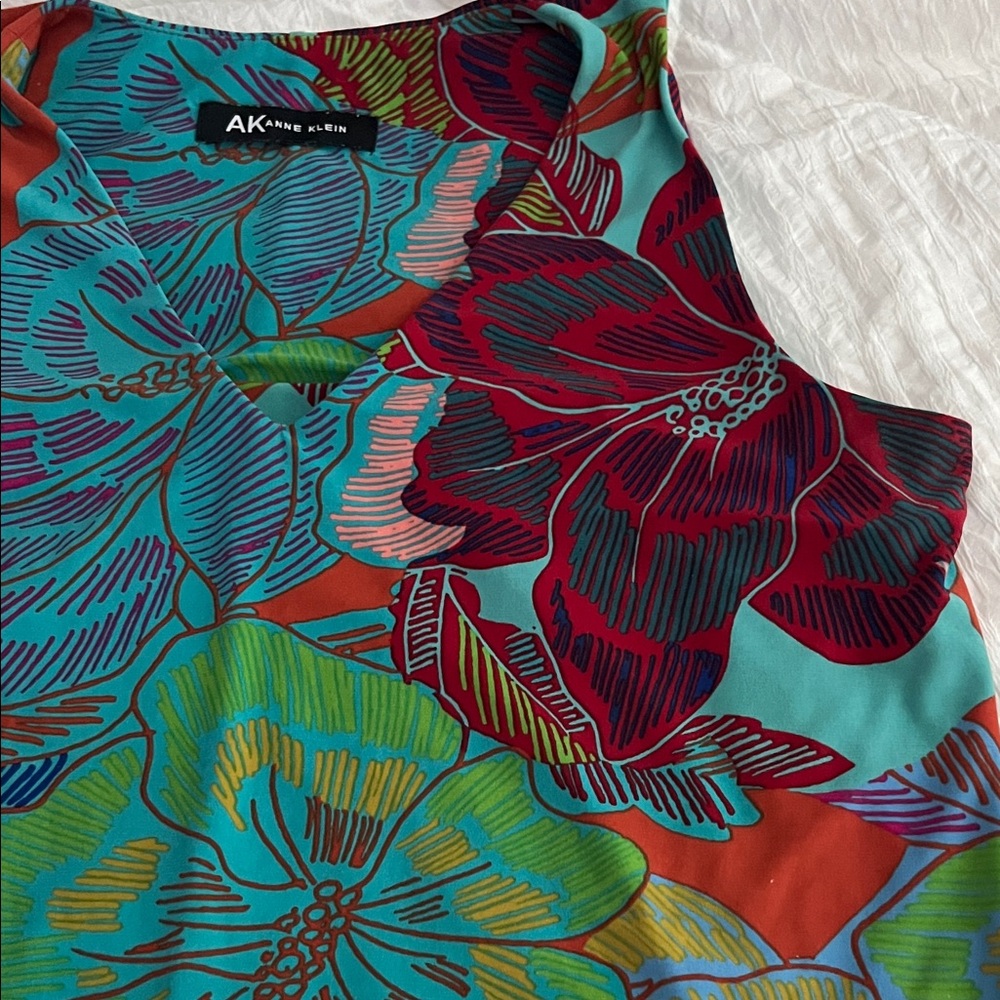 Women’s Multicolor Sleeveless Mini Dress Tunic - Picture 9 of 10